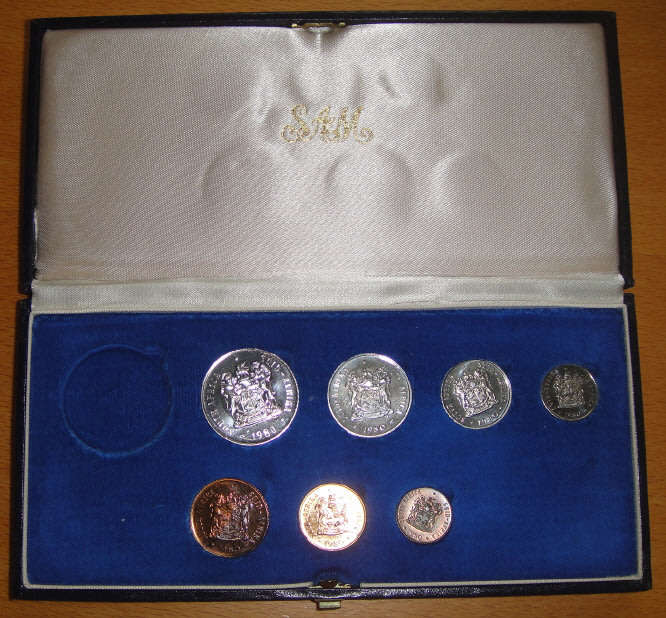 Republic of South Africa : Short Proof Set of 1980 (R1 not included)