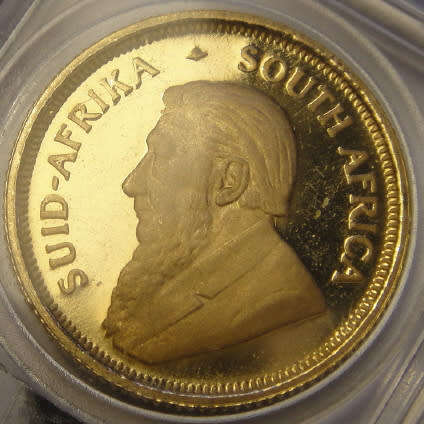 Republic of South Africa : PROOF 1/10th Oz GOLD KRUGERRAND of 1989
