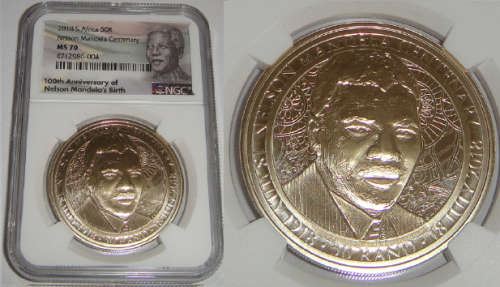Republic of South Africa : Nelson Mandela Centenary R50 of 2018: NGC graded MS 70