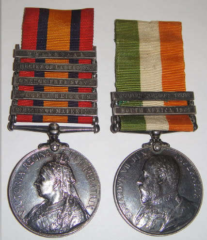 QSA, with Relief of Ladysmith & Relief of Mafeking clasps, and KSA to Lt W H James