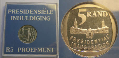 Republic of South Africa : PROOF R5 (Presidential Inauguration 1994)