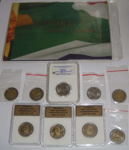 Republic of South Africa : Mandela & Commemorative Coin & Stamp Combo