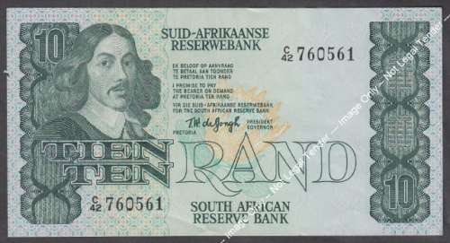 Republic of South Africa : TW de Jongh : Ten Rand Bank Note of 1978