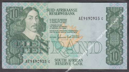 Republic of South Africa : G de Kock : Ten Rand Bank Note of 1985