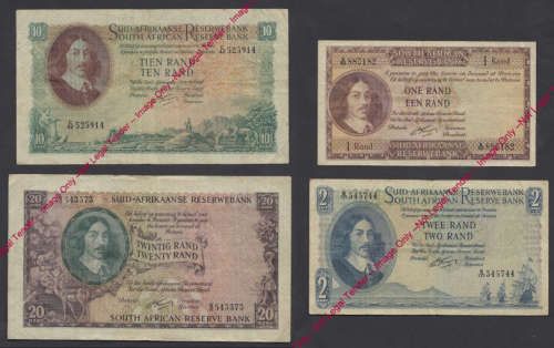 Republic of South Africa : Complete Bank Note Set of 1962