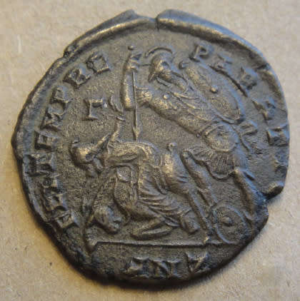 Ancient Roman Bronze Coin from the House of Constantine (306 AD to 363 AD)