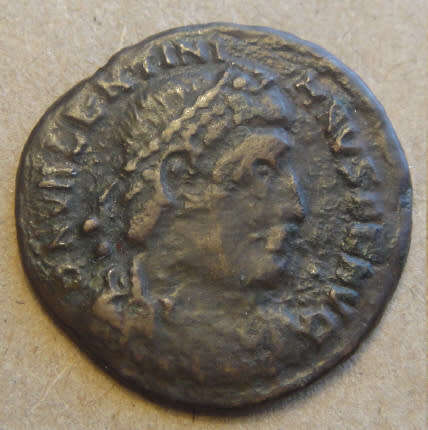 Ancient Roman Bronze Coin of Emperor Valentinian I (364 AD to 375 AD)