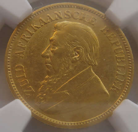 Paul Kruger ZAR : GOLD Half Pond of 1897 : NGC graded XF 45