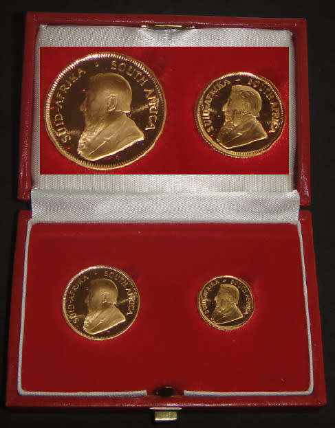 Republic of South Africa : GOLD Quarter &Tenth Proof Krugerrands of 1982