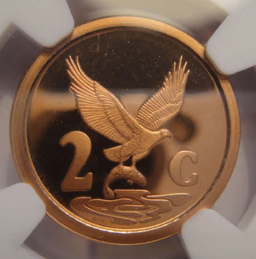 Republic of South Africa : Two Cent of 1994 : PF 68 RD ULTRA CAMEO
