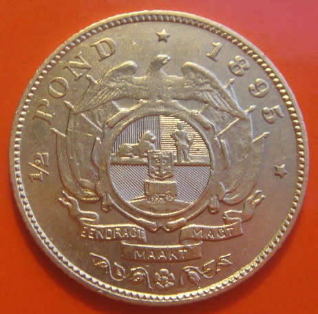 Paul Kruger ZAR : GOLD HALF POND of 1895 (High Grade)