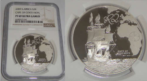 Silver R2 Crown of 2009 (Cape of Good Hope) : NGC graded PF 69 ULTRA CAMEO