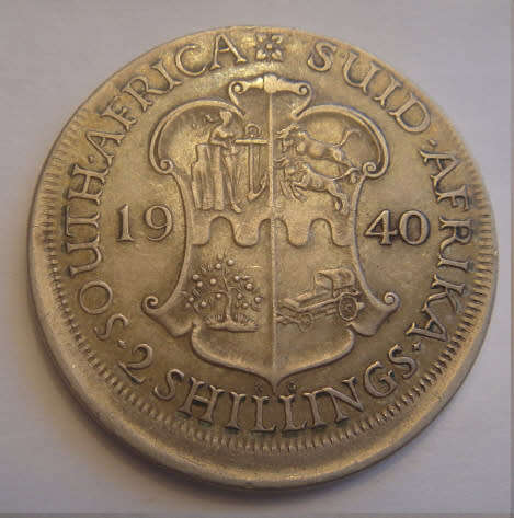 Union of South Africa : ERROR : Mis-struck Two-Shillings of 1940