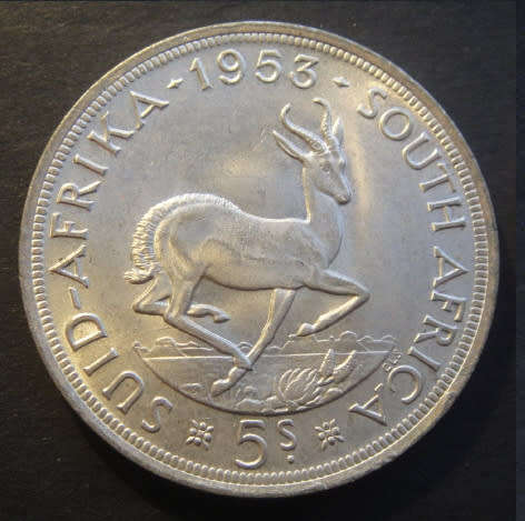 Union of South Africa : Crown (5-Shillings) of 1953 : Mint State Condition