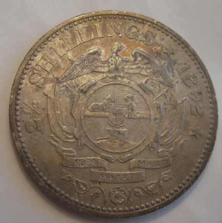 Paul Kruger ZAR : Half Crown of 1892 (Extremely Fine details)