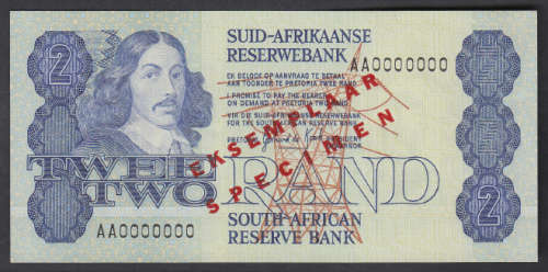 Republic of South Africa : SPECIMEN AA R2 note of 1983