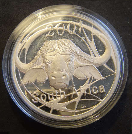 Republic of South Africa: Proof 1 Ounce Silver 20c (Buffalo) of 2001