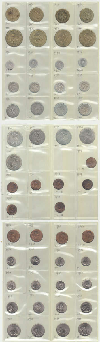 Republic of South Africa : Coin Collection from 1961 to 1969