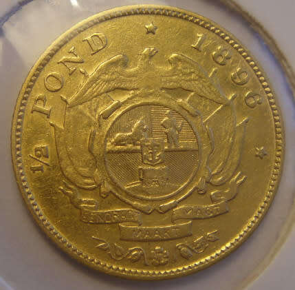 Paul Kruger ZAR : GOLD HALF POND of 1896