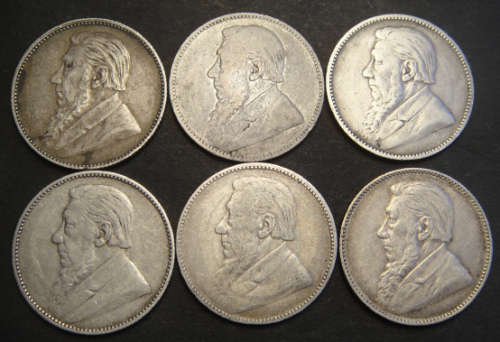 Paul Kruger ZAR : COMPLETE Collection of Shillings (1892 to 1897)
