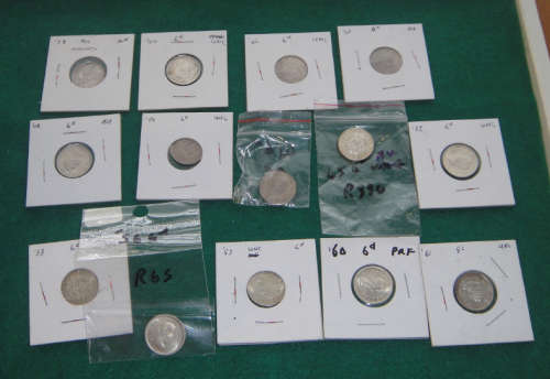 Union of South Africa : Collection of Sixpences in better grades