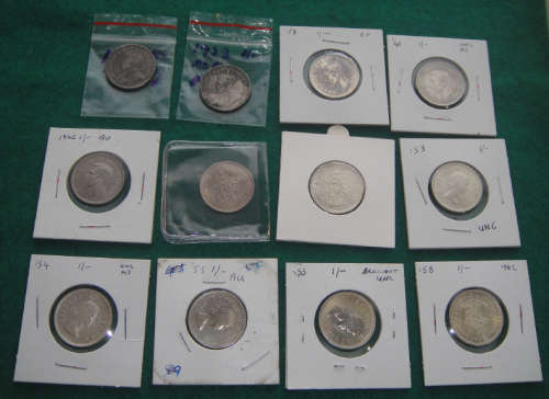 Union of South Africa : Collection of 12 Shillings (George V, George VI and Elizabeth II)
