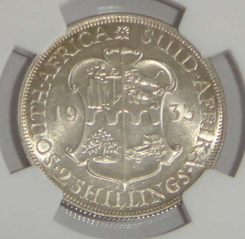 Union of South Africa: Two-Shillings (2/-) of 1933 : NGC graded MS 61