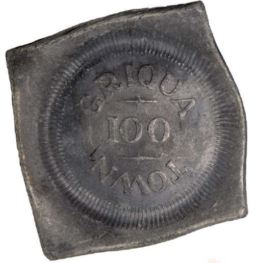 Griqua Town : Lead Squeeze for 100 Pence Piece