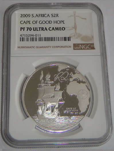 Proof Silver R2 Crown of 2009 (Cape of Good Hope) : NGC graded PF70 Ultra Cameo