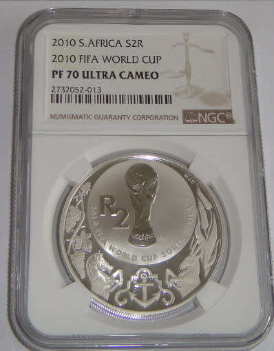 Proof Silver R2 Crown of 2010 (2010 FIFA World Cup) : NGC graded PF70 Ultra Cameo