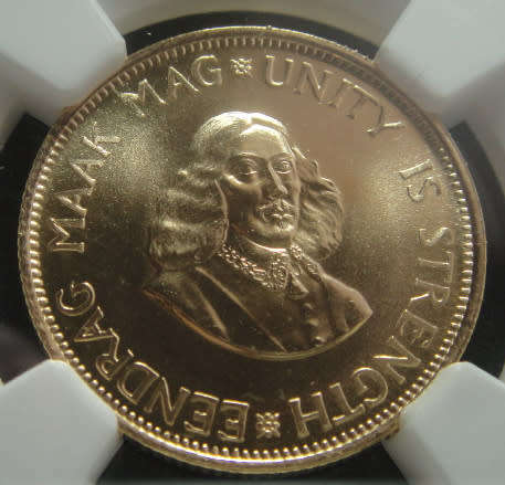 Republic of South Africa: GOLD R2 of 1965 : NGC graded PF 68
