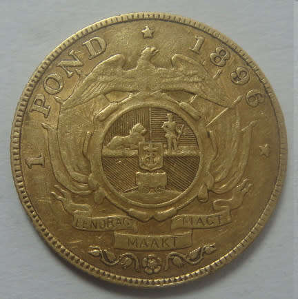 Paul Kruger ZAR : GOLD Pond of 1896