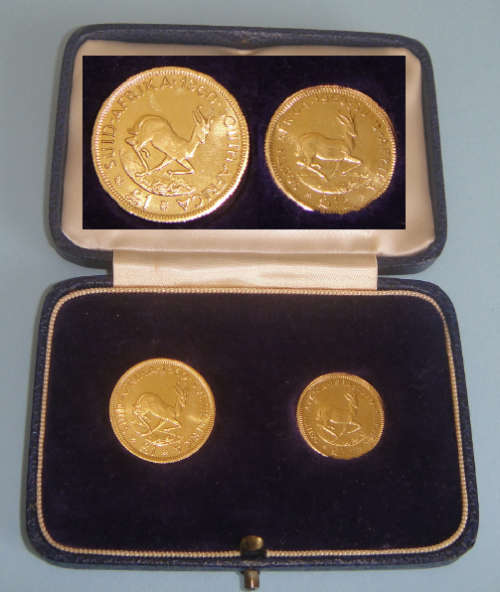 Union of South Africa : GOLD £½ & GOLD £1 Proof Set of 1960
