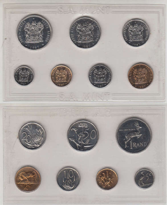 Republic of South Africa : Uncirculated Mint Set of 1987