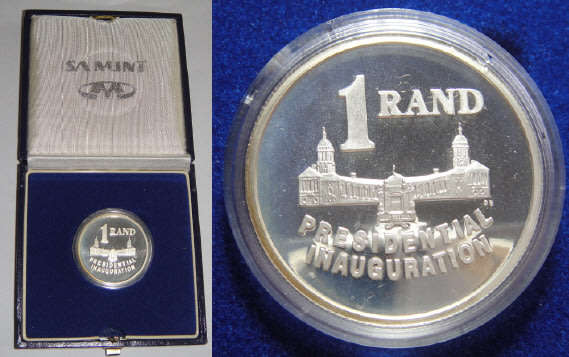 Republic of South Africa : Boxed Silver Proof R1 of 1994 (Presidential Inauguration)