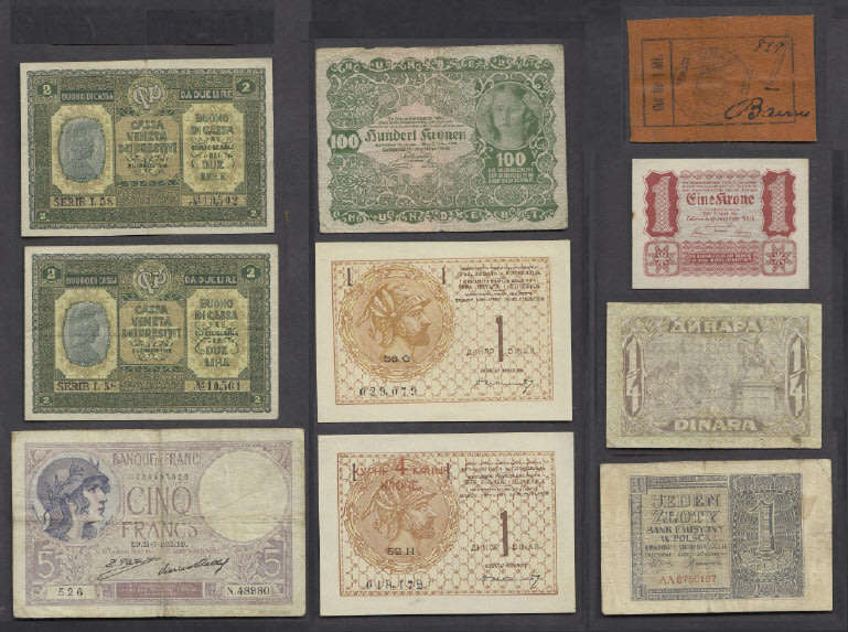 Old European Bank Notes from the Early 1900s