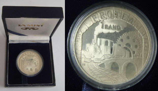 Republic of South Africa: Silver Proof R1 of 1995 (Railways 1895-1995)