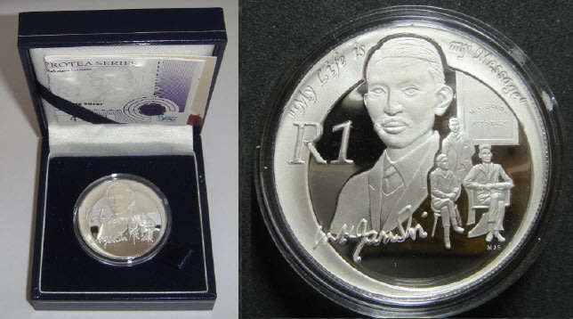 Republic of South Africa: Silver Proof R1 of 2008 (Gandhi)