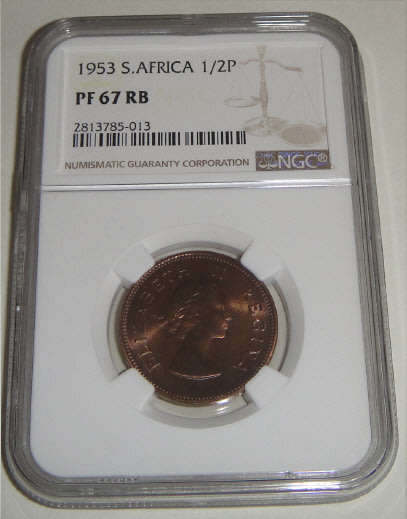 Union of South Africa: Half Penny of 1953: NGC graded PF 67 RB