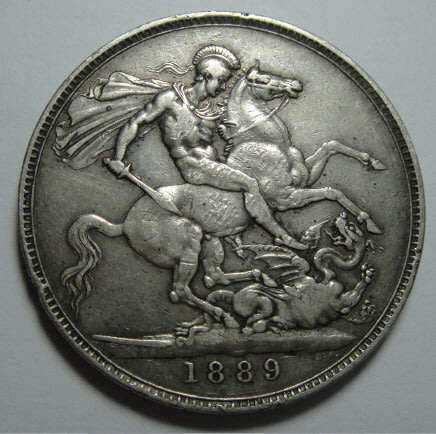 Great Britain: Queen Victoria, Silver Crown (5/-) of 1889