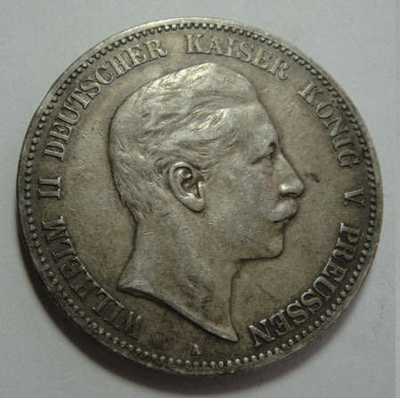 Imperial Germany: Prussia: Silver Five Mark of 1903