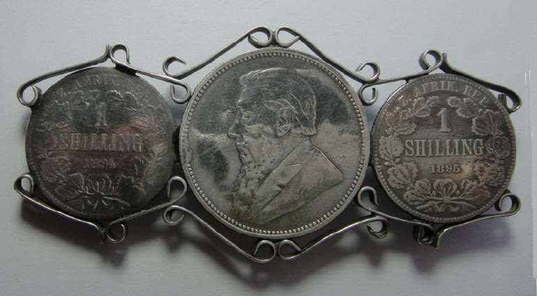 Paul Kruger ZAR: Sterling Silver Coin Brooch