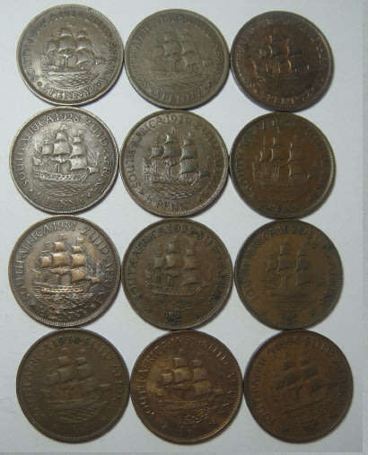 Union of South Africa: Half Penny Collection of King George V