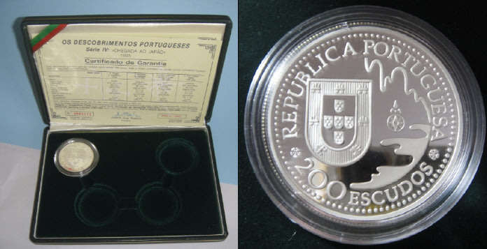 Portuguese Sea Voyages: Japan: Sterling Silver Medal (Tanegashima 1543-1993)