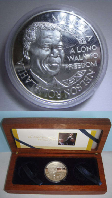 Mint of Norway: Mandela and De Klerk Nobel Peace Prize Winners: 1 Oz Silver Medallion