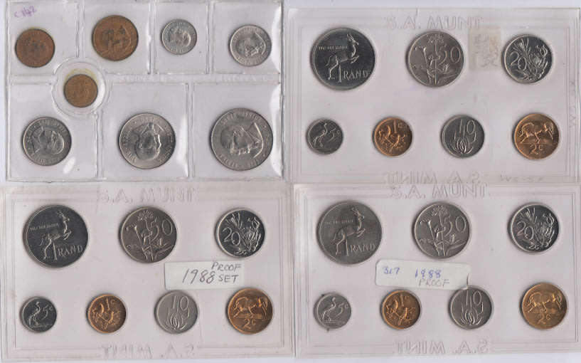 Republic of South Africa: Four Uncirculated Coin Sets (1979 & 3 x 1988)