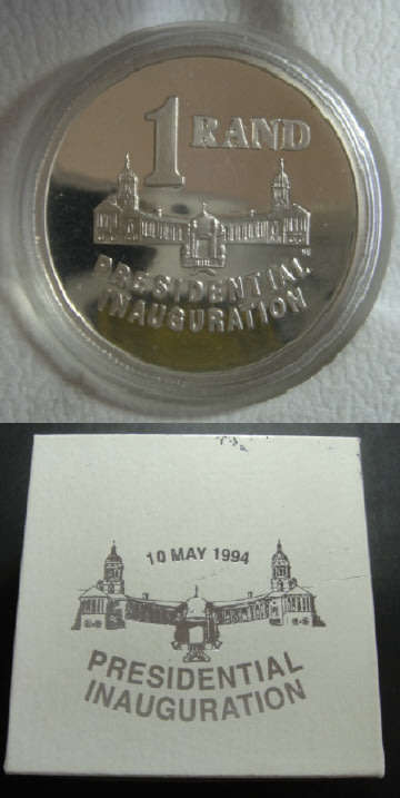 Republic of South Africa: Proof Silver R1 (1994 Presidential Inauguration issue in VIP White Box)