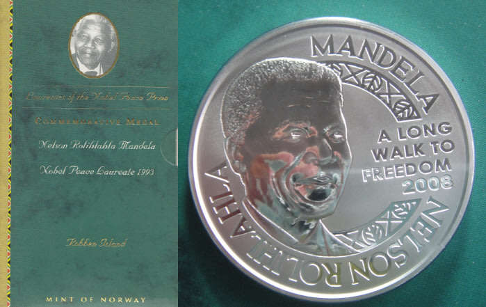 Mint of Norway: One Ounce (1 Oz) Silver Proof Medallion of Nelson Mandela (Robben Island)