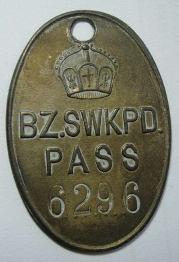 German South West Africa Native Pass: Swakopmund number 6296