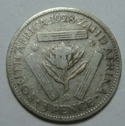 Union of South Africa: Silver Tickey (Threepence) of 1928